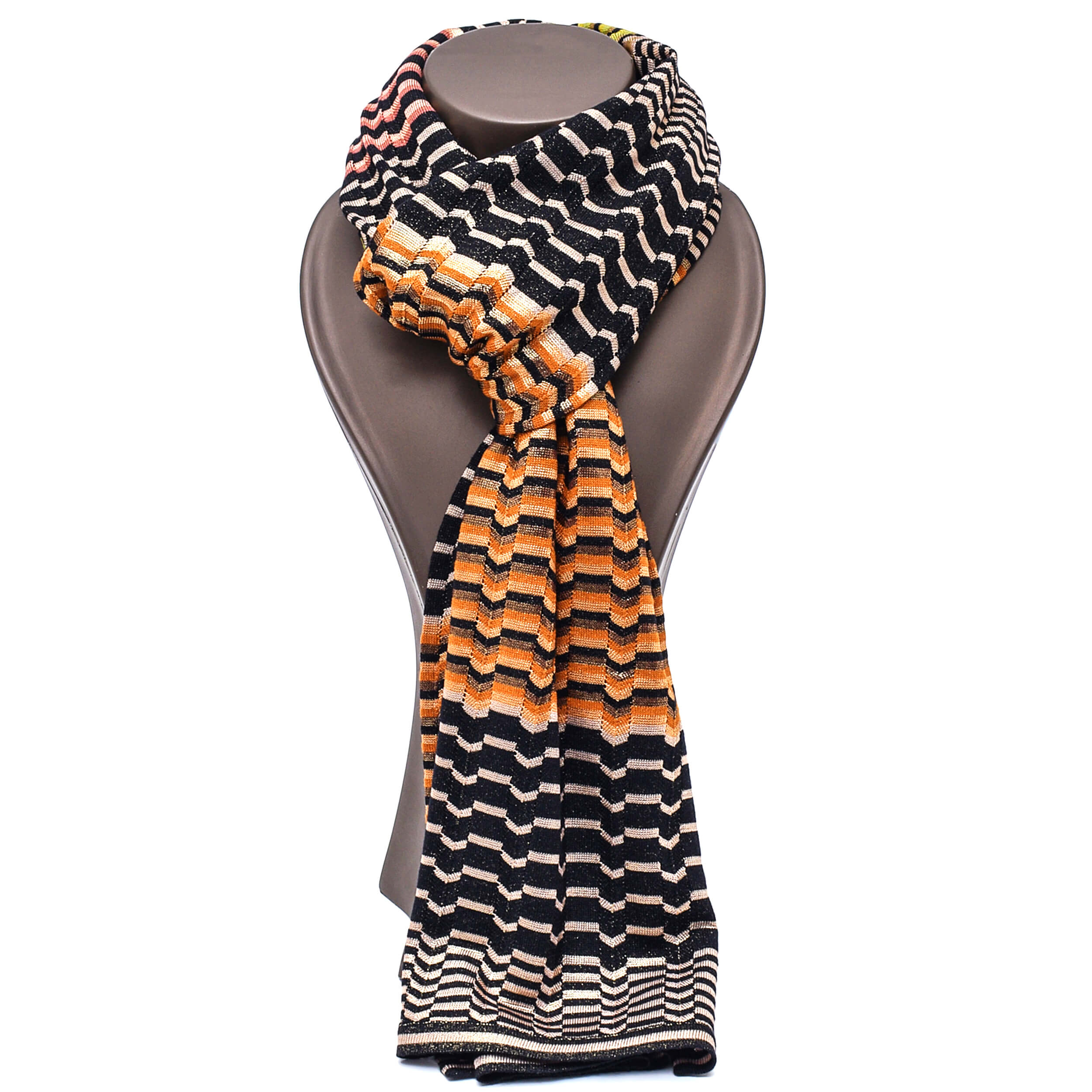 Missoni - Multicolor Gold Shiny Greek Knitted Shawl